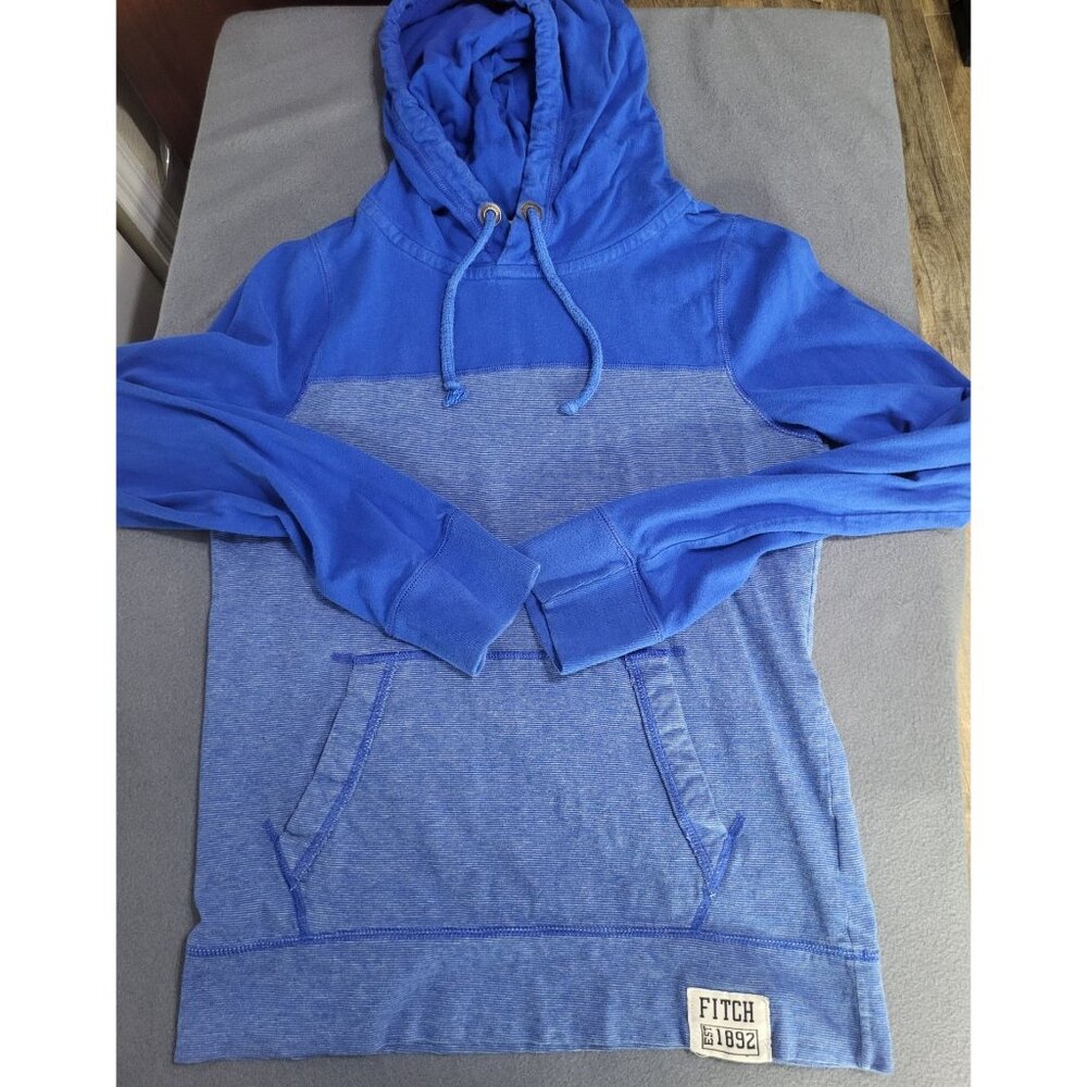 ABERCROMBIE & FITCH Men's Small Blue Pullover Hooded Shirt Muscle Fit y2k preppy - Picture 8 of 9